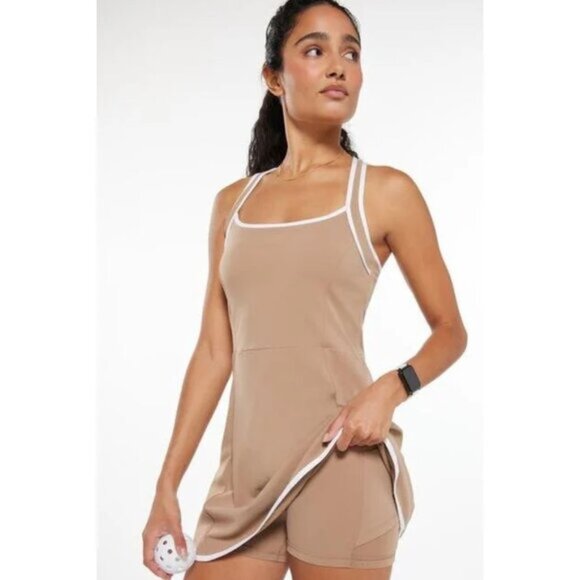 Recess Pickleball x Zella The Grace Court Dress in Tan Portabella Size X-Large - Picture 2 of 9